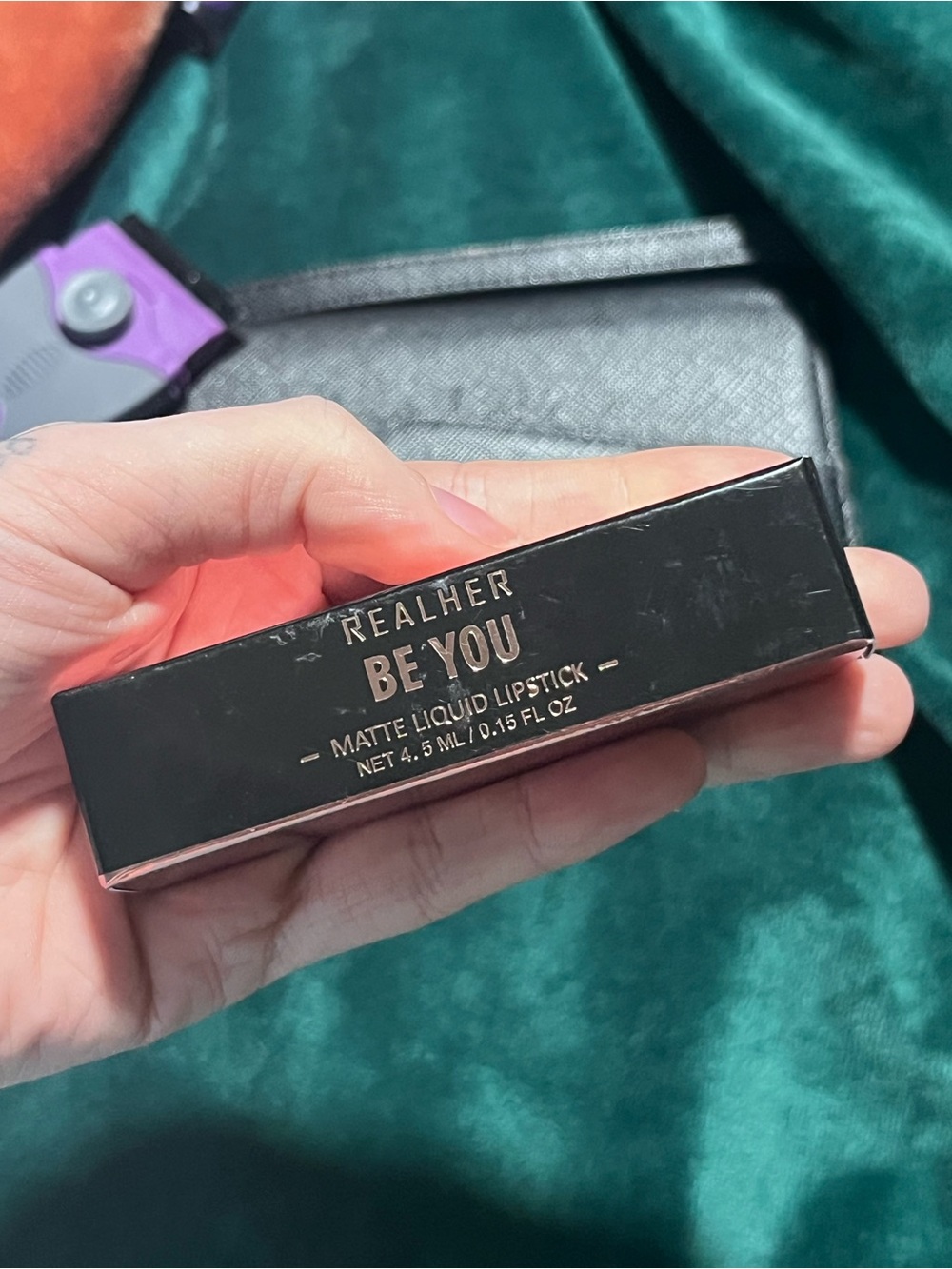 RealHer Be You Matte Liquid Lipstick in Black & Gold Packaging